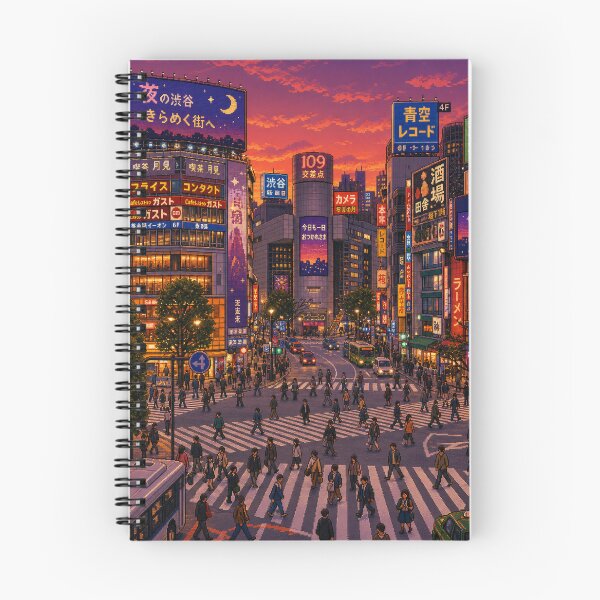 Item preview, Shibuya Crossing Sunset Pixel Art designed and sold by sabusabu78.