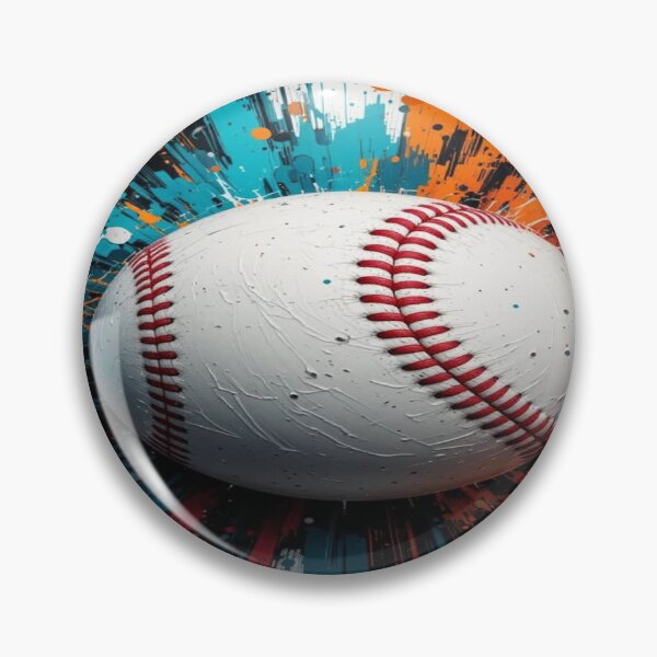 Item preview, The Explosive Impact of Baseball, Dynamic Baseball - Sports Art with Multicolored Paint Splashes designed and sold by RAYBIL.
