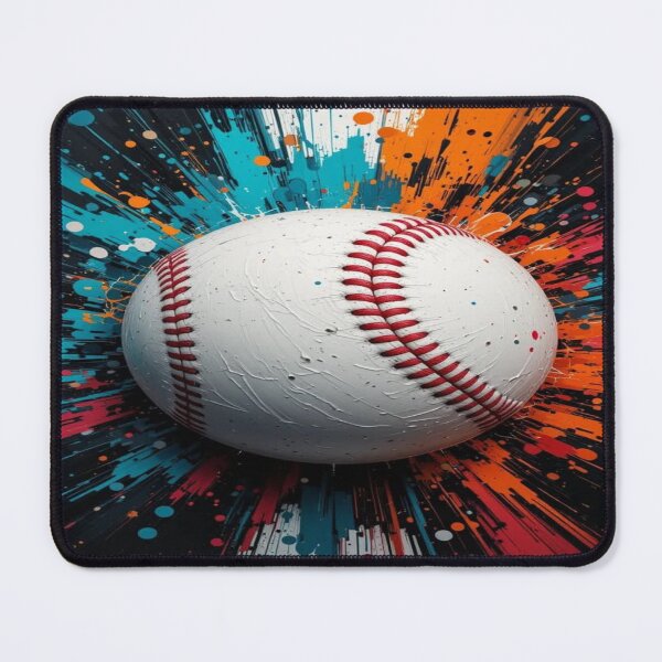 Item preview, The Explosive Impact of Baseball, Dynamic Baseball - Sports Art with Multicolored Paint Splashes designed and sold by RAYBIL.