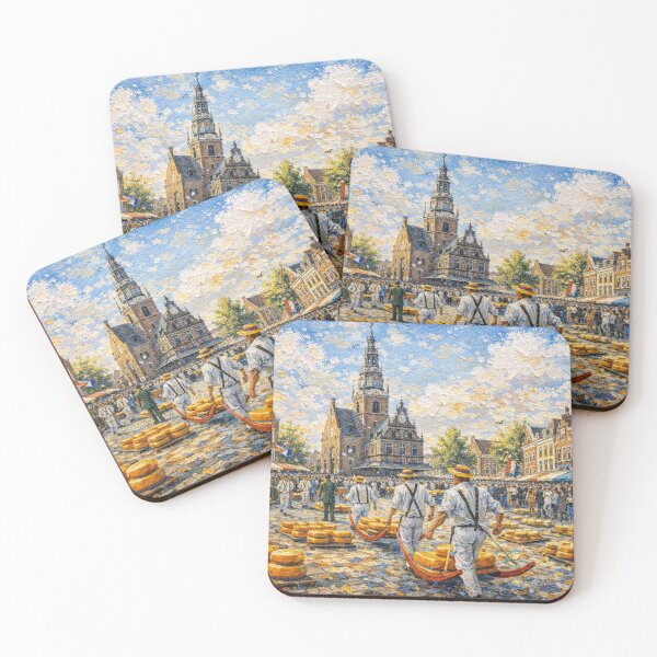 Item preview, Cheese Market Alkmaar painting, the Netherlands – A Beautiful city in Europe. designed and sold by GalleryKauffeld.