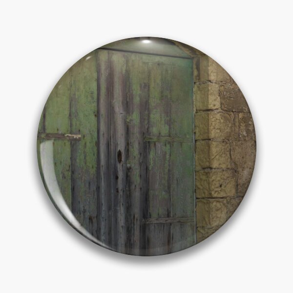 Item preview, Weathered Green Wooden Door in Stone Archway of Rustic Old Building Entrance designed and sold by Nmallia.