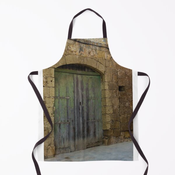 Item preview, Weathered Green Wooden Door in Stone Archway of Rustic Old Building Entrance designed and sold by Nmallia.