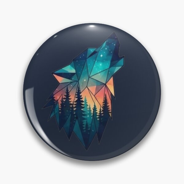 Item preview, Geometric Cosmic Wolf Howling at Stars designed and sold by FABIOLA1970.