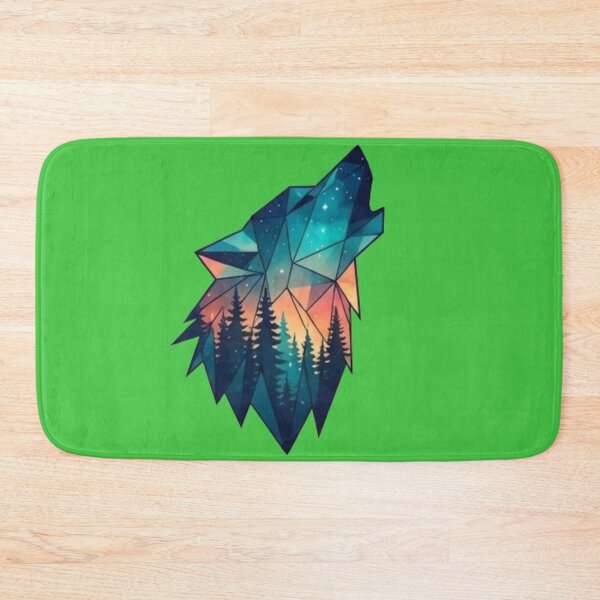 Item preview, Geometric Cosmic Wolf Howling at Stars designed and sold by FABIOLA1970.