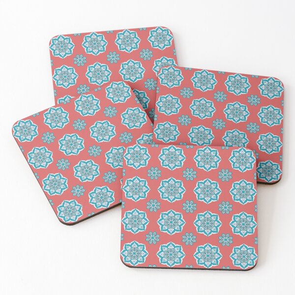 Item preview, Turquoise Thai Lotus Floral Pattern designed and sold by Mousy17.