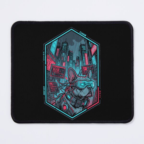 Item preview, Cyberpunk French Bulldog Neo Tokyo Tactical Techwear Dog Aesthetic designed and sold by mood-draftsman.