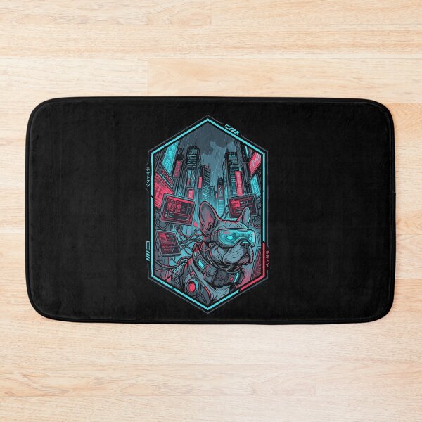 Item preview, Cyberpunk French Bulldog Neo Tokyo Tactical Techwear Dog Aesthetic designed and sold by mood-draftsman.
