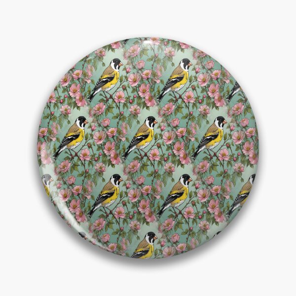 Item preview, Wild Roses And An Eastern Goldfinch Wild Bird designed and sold by taiche.