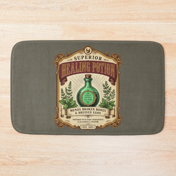 Item preview, Superior Healing Potion - Vintage Apothecary Label RPG Meme designed and sold by Dice_Goblin_Studio.