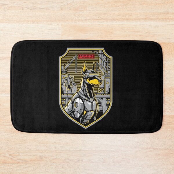 Item preview, Cyberpunk Doberman Mecha Cyborg Guard Dog Techwear Shield Aesthetic designed and sold by mood-draftsman.