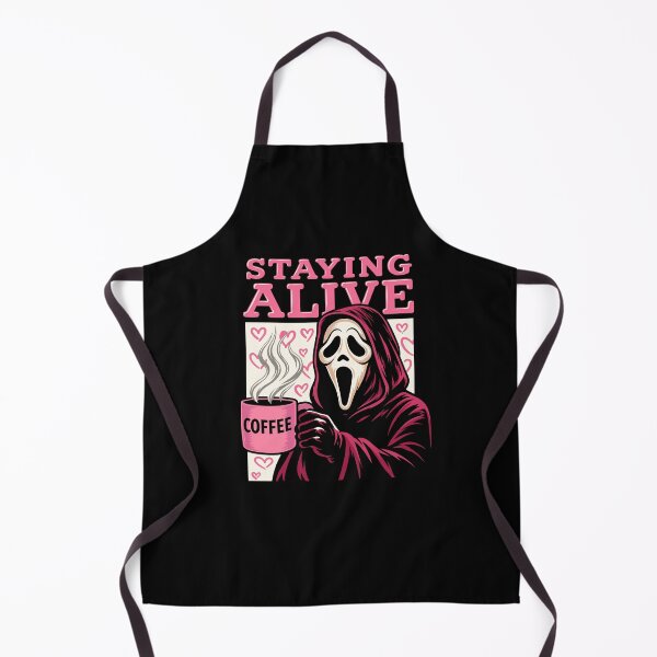 Item preview, Staying Alive Coffee Horror - Funny Spooky Coffee Lover Design designed and sold by camronrufuh.