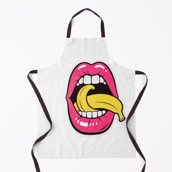 Item preview, Pop Art Pink Lips Licking Yellow Banana Illustration designed and sold by OksArtStudio.