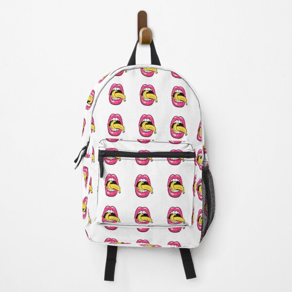 Item preview, Pop Art Pink Lips Licking Yellow Banana Illustration designed and sold by OksArtStudio.
