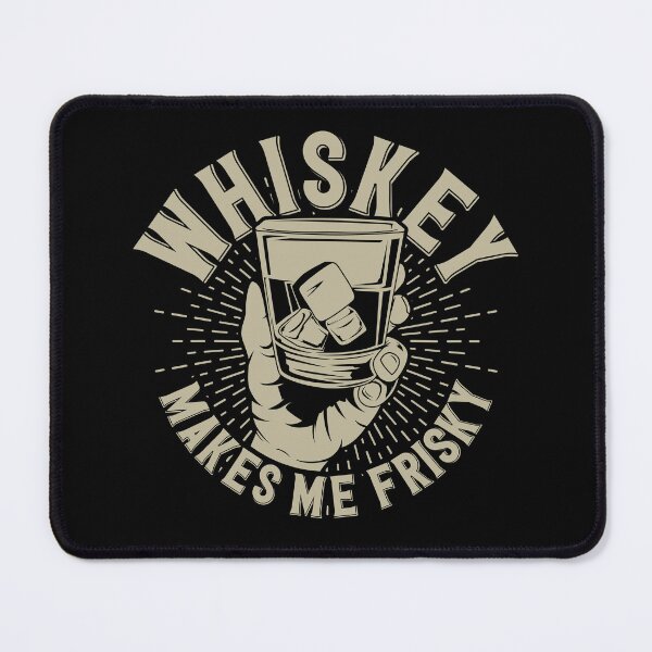 Item preview, Whiskey Makes Me Frisky Hand Holding Glass On The Rocks Vintage Graphic designed and sold by heedooppod.