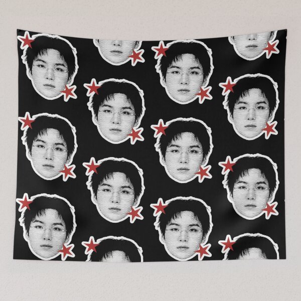Item preview, Retrato en semitono de Suga de BTS con estrellas rojas designed and sold by camronrufuh.