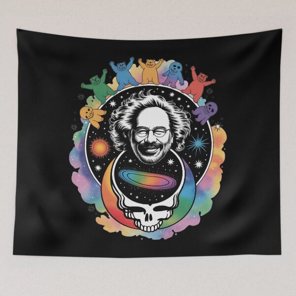 Item preview, Cosmic Jerry Garcia Skull Rainbow Bears Psychedelic Art Essential designed and sold by ZenithPrints51.