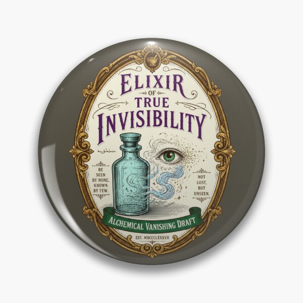 Item preview, Elixir of True Invisibility - Vintage Apothecary Label RPG Meme designed and sold by Dice_Goblin_Studio.