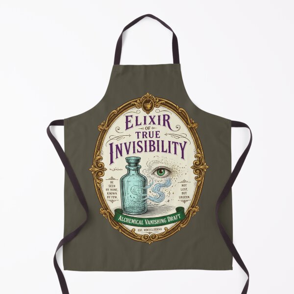 Item preview, Elixir of True Invisibility - Vintage Apothecary Label RPG Meme designed and sold by Dice_Goblin_Studio.