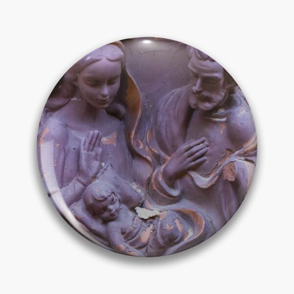 Item preview, Rustic Terracotta Nativity Relief of Mary, Joseph and Baby Jesus Mounted on Stone Wall designed and sold by Nmallia.