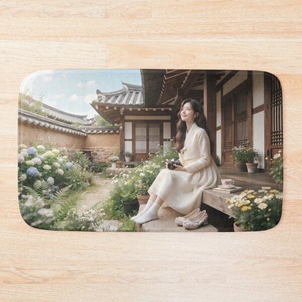 Item preview, Bukchon Hanok Serenity: Innocent Korean Girl with Film Camera & Modern Hanbok designed and sold by SOOstudio73.