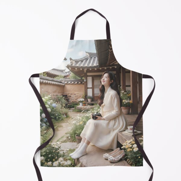 Item preview, Bukchon Hanok Serenity: Innocent Korean Girl with Film Camera & Modern Hanbok designed and sold by SOOstudio73.
