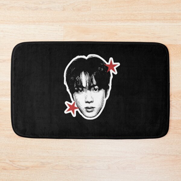 Item preview, BTS Jin Red Stars Halftone Portrait designed and sold by camronrufuh.