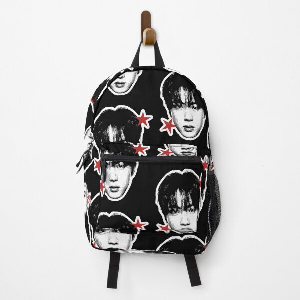 Item preview, BTS Jin Red Stars Halftone Portrait designed and sold by camronrufuh.