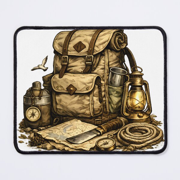 Item preview, Vintage Hiking Adventure Backpack designed and sold by CreativeMindsetLab.