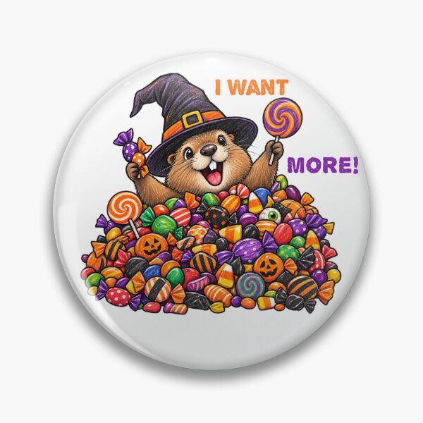 Item preview, I Want More – Cute Groundhog Halloween Candy Design designed and sold by Buli89.