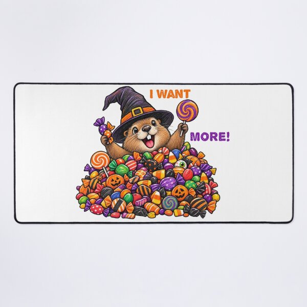 Item preview, I Want More – Cute Groundhog Halloween Candy Design designed and sold by Buli89.