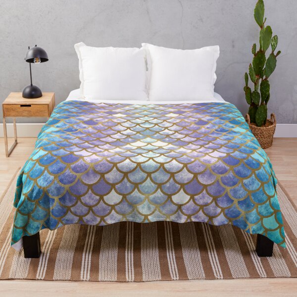 Pretty Mermaid Scales 38 Throw Blanket