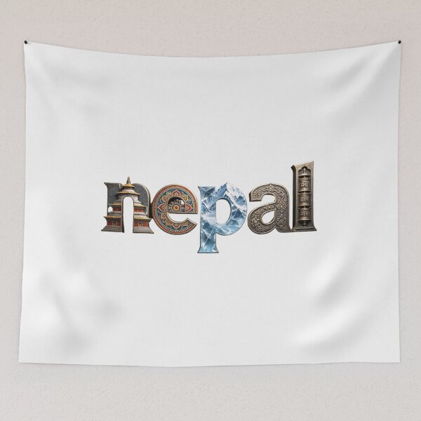 Item preview, Nepal Travel Typography – Himalayan Culture & Mountain Heritage designed and sold by VladisWorld.