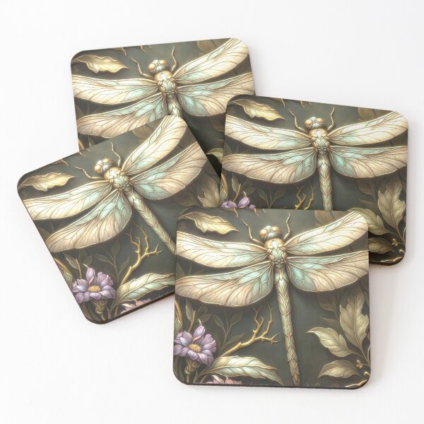 Item preview, Vintage Art Nouveau Golden Dragonfly  designed and sold by Frackxion.