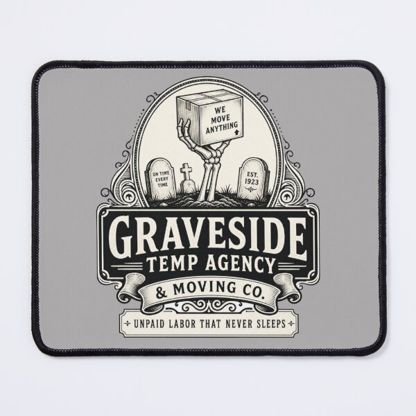 Item preview, Graveside Temp Agency and Moving Co - Necromancer DND RPG Meme designed and sold by Dice_Goblin_Studio.