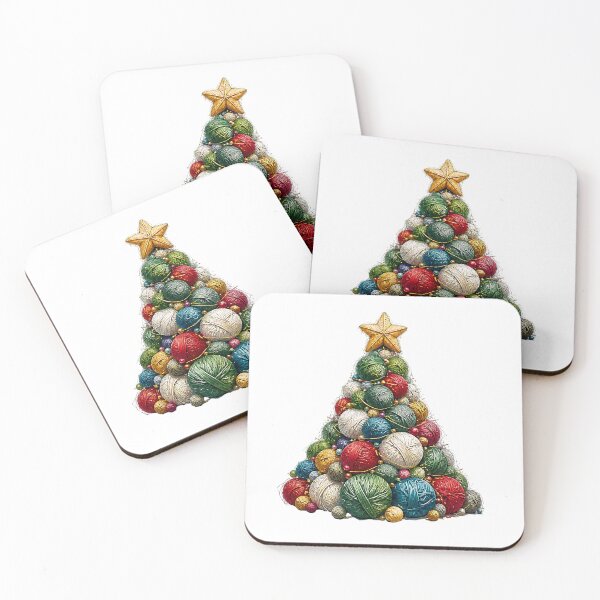 Item preview, Cozy Christmas Tree Made From Colorful Yarn Balls designed and sold by Wilcox PhotoArt.