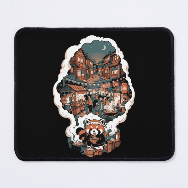 Item preview, Red Panda Ramen Chef Japanese Night Market Yatai Street Food Aesthetic designed and sold by mood-draftsman.