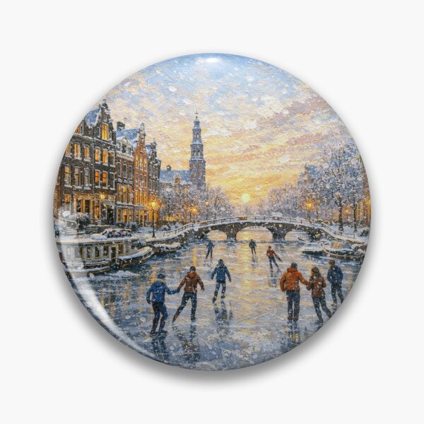 Item preview, Amsterdam in the Netherlands painting – a winter scene in this beautiful European place. designed and sold by GalleryKauffeld.