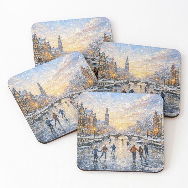 Item preview, Amsterdam in the Netherlands painting – a winter scene in this beautiful European place. designed and sold by GalleryKauffeld.