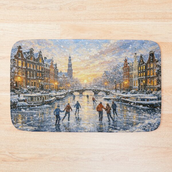Item preview, Amsterdam in the Netherlands painting – a winter scene in this beautiful European place. designed and sold by GalleryKauffeld.