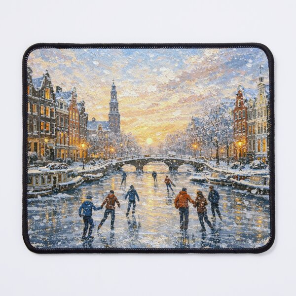 Item preview, Amsterdam in the Netherlands painting – a winter scene in this beautiful European place. designed and sold by GalleryKauffeld.