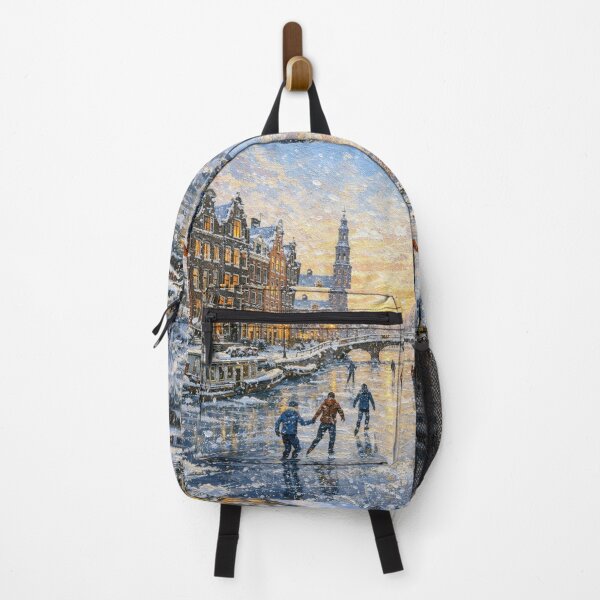 Item preview, Amsterdam in the Netherlands painting – a winter scene in this beautiful European place. designed and sold by GalleryKauffeld.