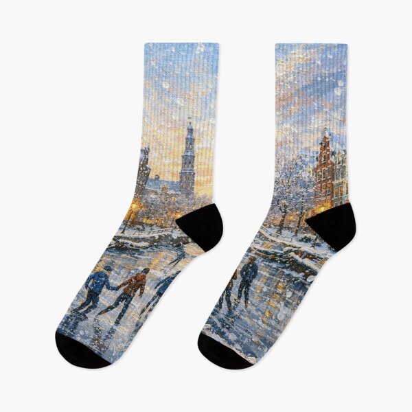 Item preview, Amsterdam in the Netherlands painting – a winter scene in this beautiful European place. designed and sold by GalleryKauffeld.