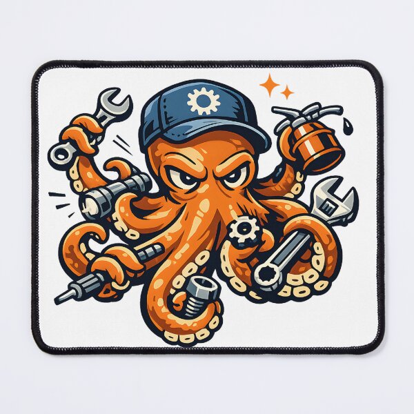 Item preview, Octopus Mechanic Garage Workshop designed and sold by CreativeMindsetLab.
