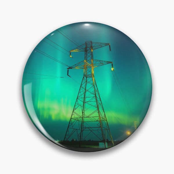 Item preview, Aurora Borealis Pylon Night Sky Landscape designed and sold by Pylon-Bureau.