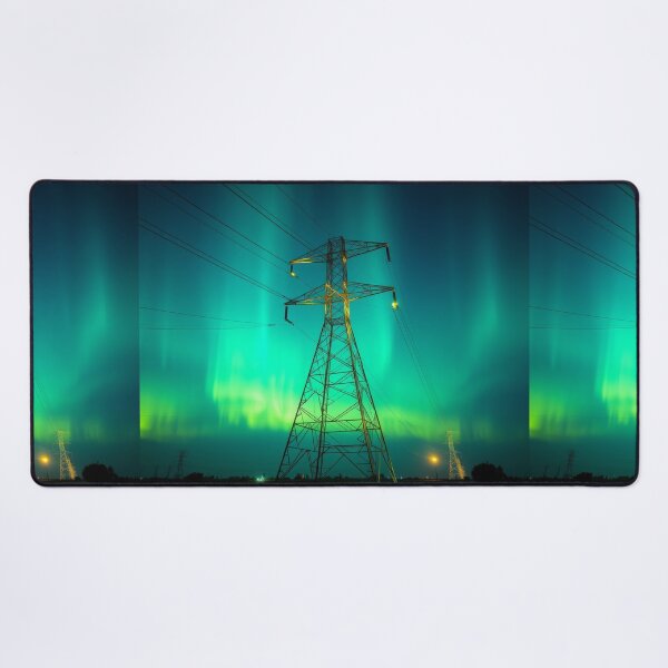 Item preview, Aurora Borealis Pylon Night Sky Landscape designed and sold by Pylon-Bureau.