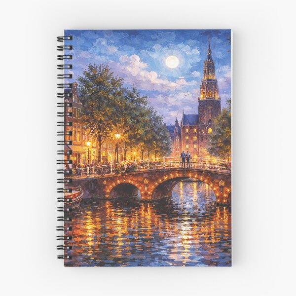 Item preview, Amsterdam by night painting, the Netherlands – A Beautiful place in Europe. designed and sold by GalleryKauffeld.