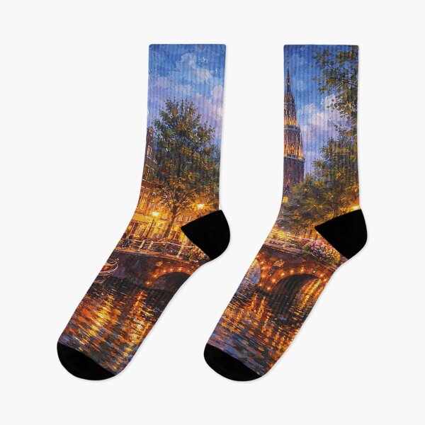 Item preview, Amsterdam by night painting, the Netherlands – A Beautiful place in Europe. designed and sold by GalleryKauffeld.