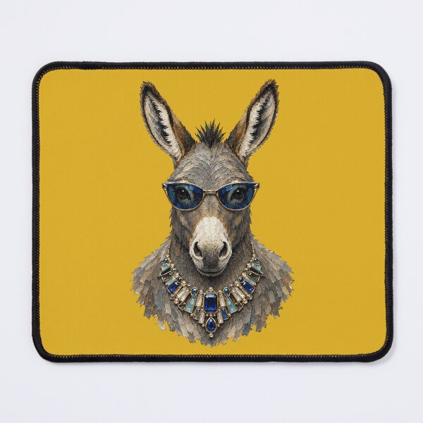 Item preview, Sassy Donkey with Blue Sunglasses and Jeweled Necklace - Funny Farm Animal designed and sold by sportfantees.
