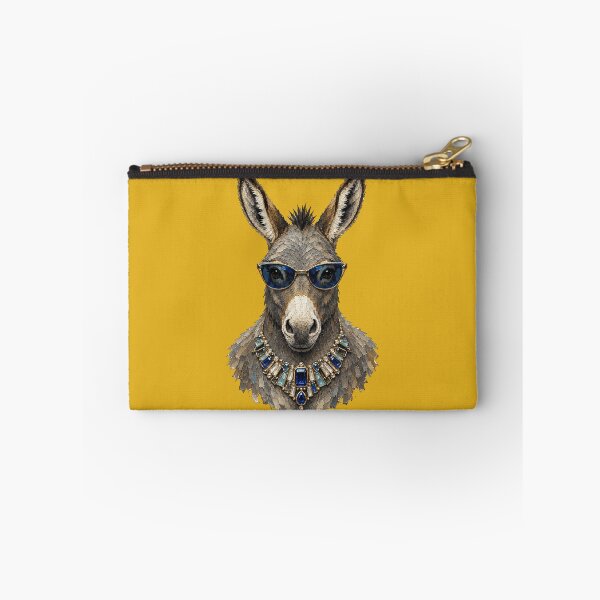Item preview, Sassy Donkey with Blue Sunglasses and Jeweled Necklace - Funny Farm Animal designed and sold by sportfantees.