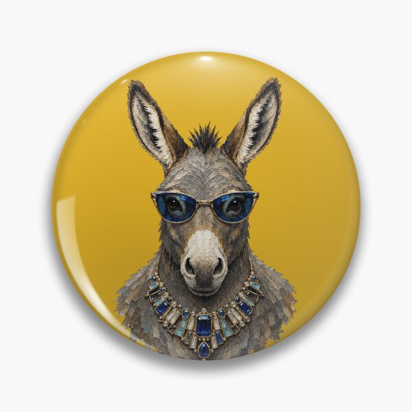 Item preview, Sassy Donkey with Blue Sunglasses and Jeweled Necklace - Funny Farm Animal designed and sold by sportfantees.